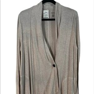 Style & Co Sweater Braidsleeve Marl Openfront Cardigan Rose Beige size XL Casual